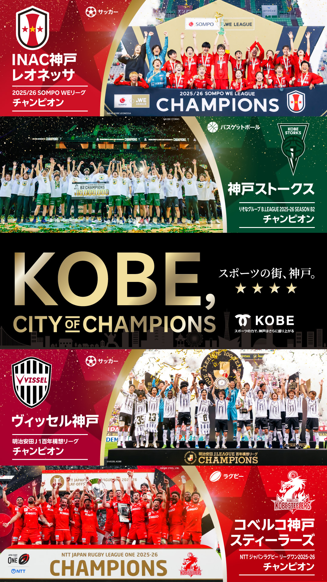 市内トップスポーツチームの４冠達成お祝いイベント